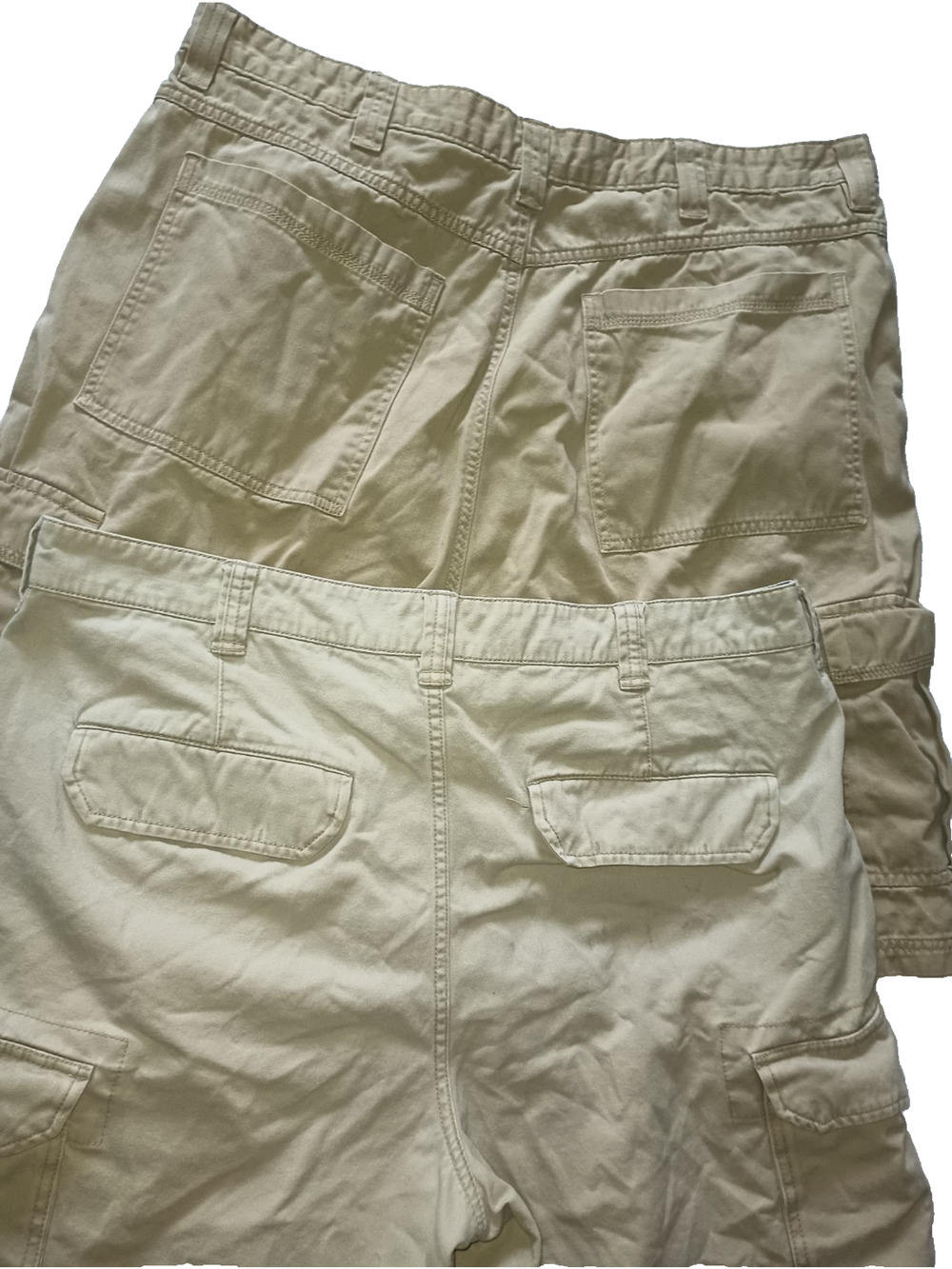 Lot of 2pcs Men Wrangler Merona Combat Cargo Shorts Beige Cotton Size 40 M012A